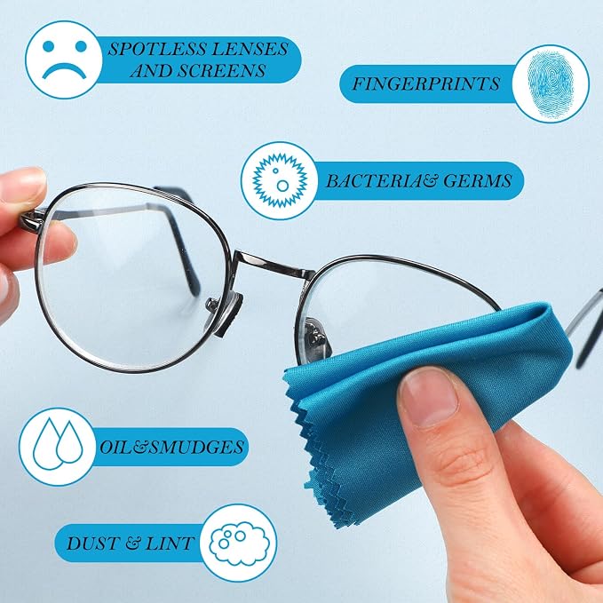 Sumind 100Pcs Eyeglass Cleaning Cloth Bulk 5.5 in Microfiber Glass Cleaning - Image 3