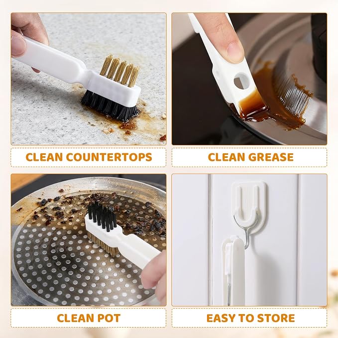 Kitchen Cleaning Scrub Brush, 4-in-1 Deep Gas Stove Top Cleaner - Image 7