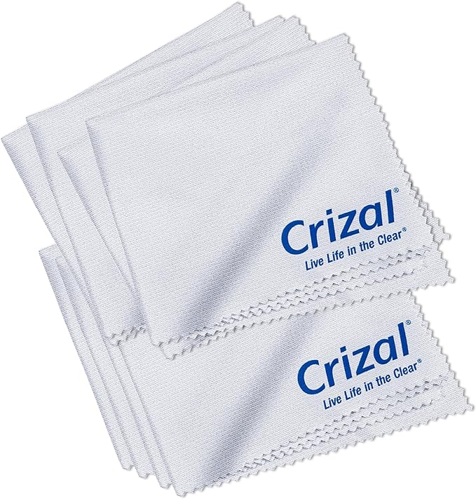 Eyeglass Cleaning Cloths – 8 Pack Premium Microfiber – Designed & Tested by Crizal