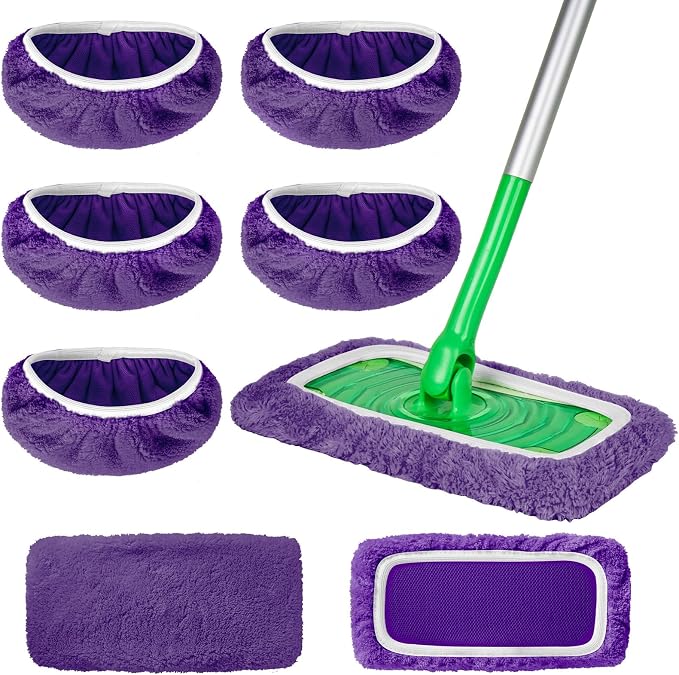 5 Pack Reusable Microfiber Mop Pads Compatible by AmaVins