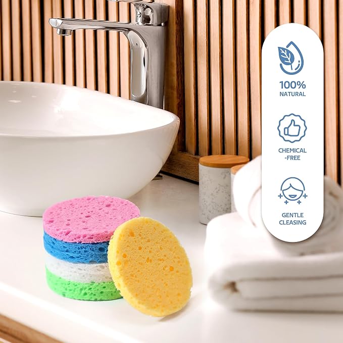 GAINWELL 50-Colored Natural Compressed Facial Sponges, - Image 7