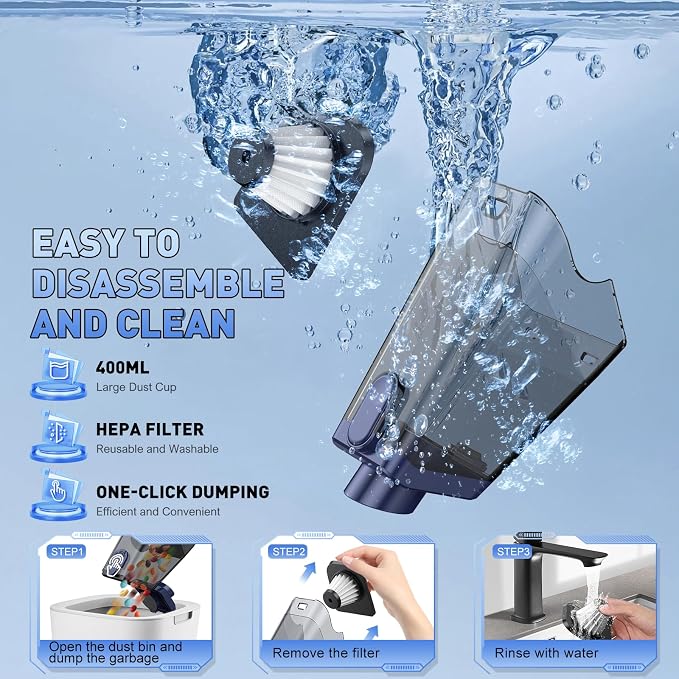 JONYJ Handheld Vacuum Cordless, 16000PA High Power Car Vacuum Cleaner, Portable - Image 6