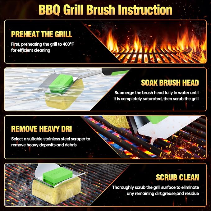 Grill Brush Bristle Free for Outdoor Grill, Steam Grill Cleaning Brush - Image 6