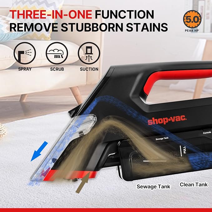 Shop-Vac 3-in-1 Cordless Spot Cleaner, Handheld Upholstery Cleaner - Image 2