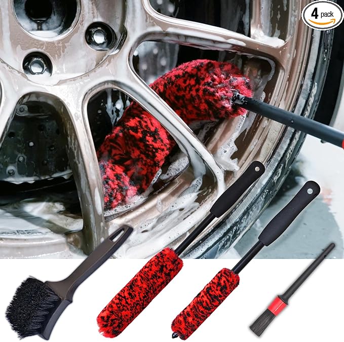 Wheel Brushes for Cleaning Wheels- 2X Soft Wheel Cleaning Woolies Brush by OeSee