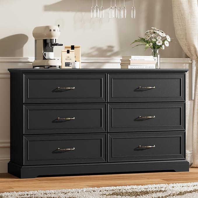 6 Drawer Dresser for Bedroom, Rustic Farmhouse Dresser by Thacuok