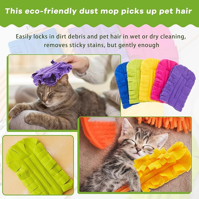 Zubebe 30 Pcs Duster Refill Reusable Fleece Duster Refills Feather Flat Dusters - Image 4