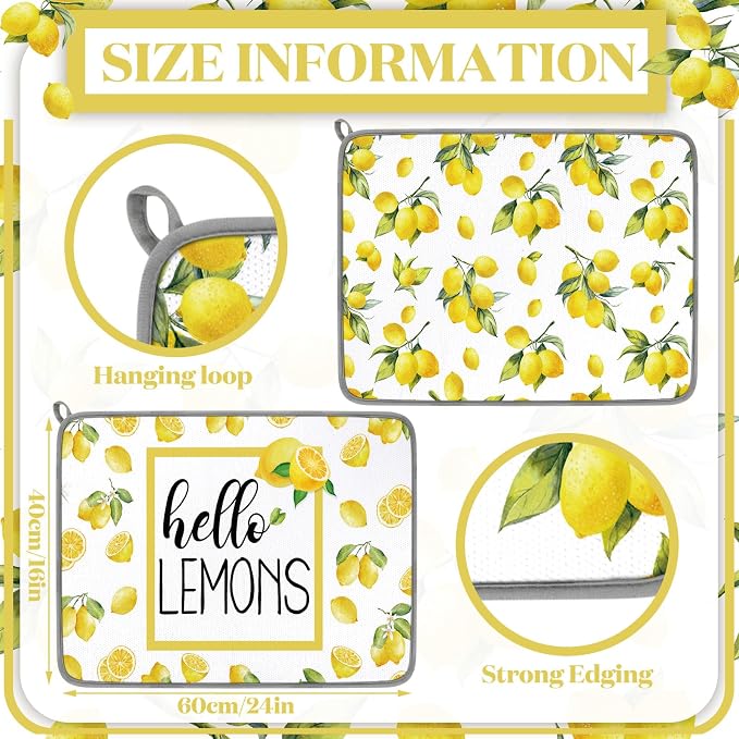 Zonon Dish Drying Mat for Kitchen Counter 16 x 24 Microfiber Absorbent Dish - Image 3