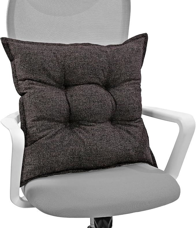 SINSOSSO Large Floor Pillow 22", Thickened Bite-Size Memory Foam Square Non-Slip Cushion for Office Back Support/Indoor Yoga/Chair Seat, Fashionable Color-Blocked Fabric & Washable, Dark Brown, 1 PCS