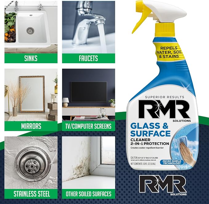 RMR Shower Spray, 2-in-1 Glass and Surface Cleaner Plus Repellent, Streak-Free - Image 8