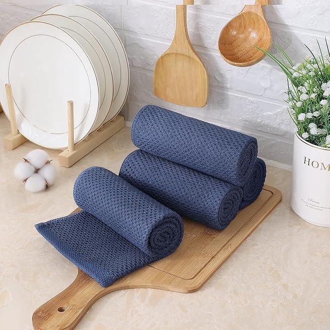 Kitinjoy 100% Cotton Waffle Weave Kitchen Hand Towels - Image 7
