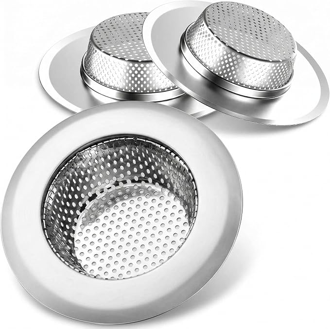 Helect 3-Pack Kitchen Sink Strainer, Stainless Steel Drain Filter by Helect