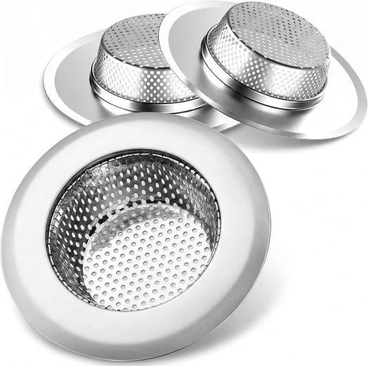 Helect 3-Pack Kitchen Sink Strainer, Stainless Steel Drain Filter by Helect
