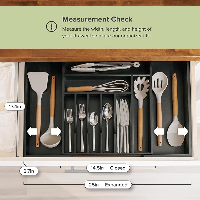 KitchenEdge Premium Silverware, Flatware and Utensil Organizer - Image 4