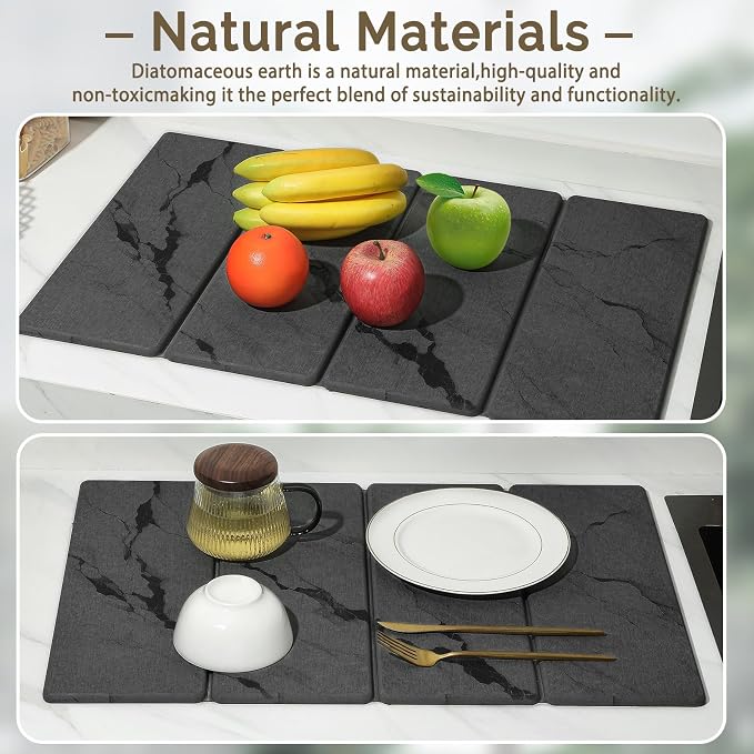2 PCS Large Stone Dish Drying Mat - Image 8