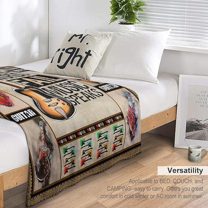 Guitar Blanket Guitar Gifts for Boys Men Music Throw Blanket for Kids Adults Soft Warm Cozy Fleece Blanket for Couch Sofa Bed 50"x60"