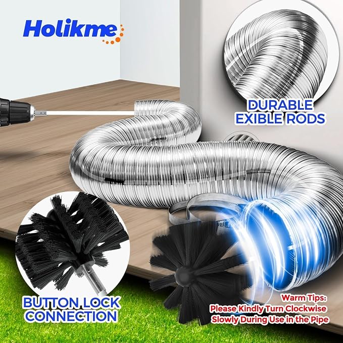 Holikme 25 Feet Dryer Vent Cleaner Kit, Flexible Lint Brush - Image 2