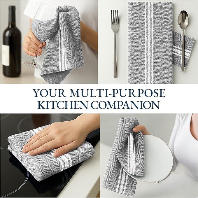 LANE LINEN 100% Cotton Kitchen Towels Set - Image 8