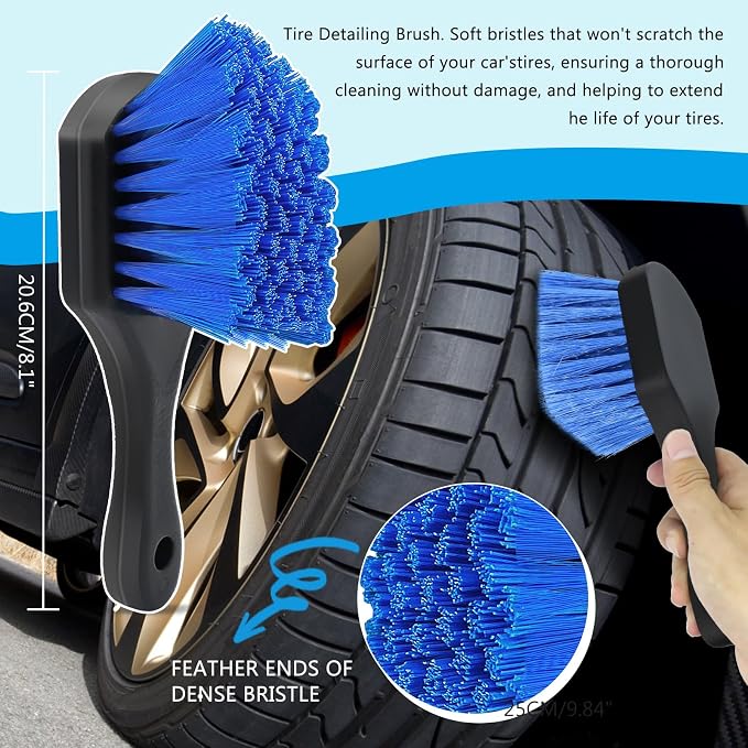 Car Wheel Brush Set, 5 Pack Soft Microfiber & Scratch-Free Deep Wheel Tire - Image 5