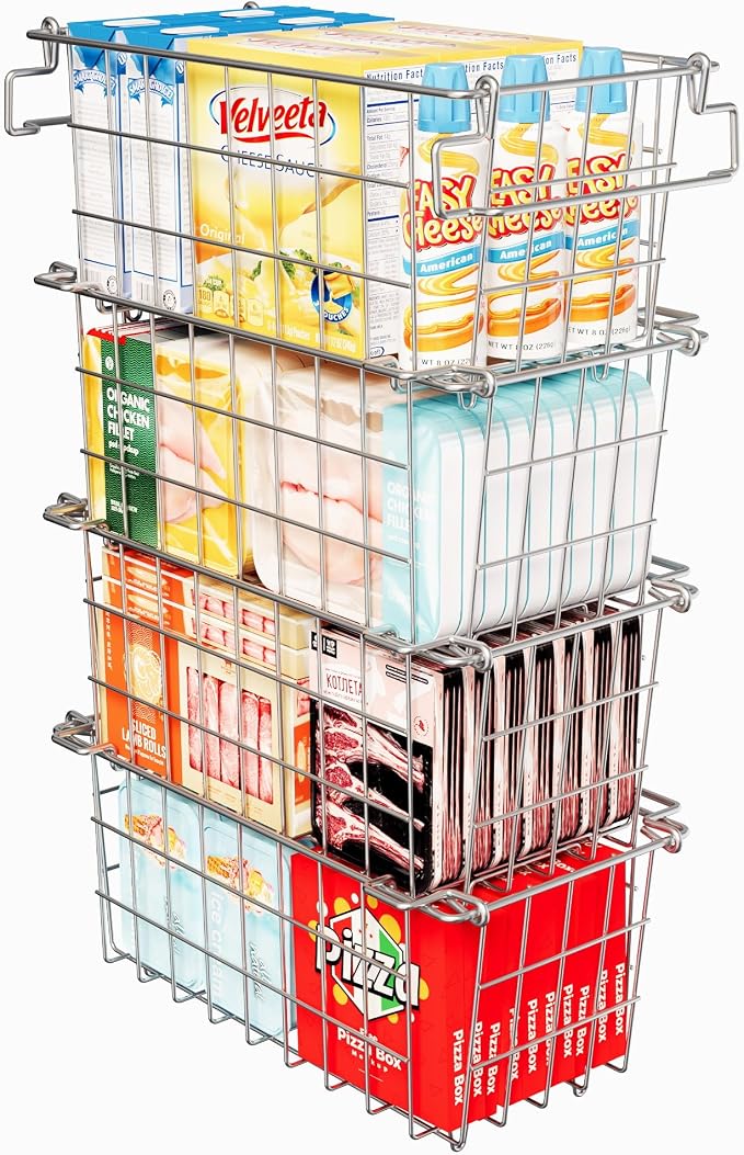 4Pack Stackable Chest Freezer Bins by Suzlon