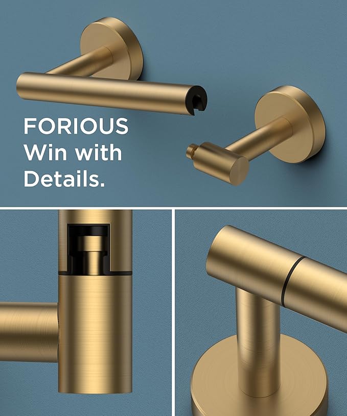 FORIOUS Toilet Paper Holder Wall Mount, Stainless Steel Rustproof Double Post - Image 5