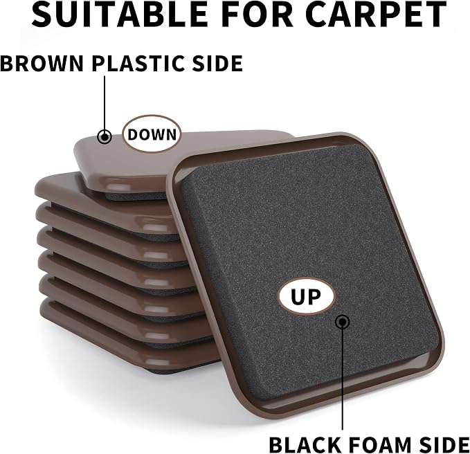Yelanon Square Furniture Sliders – 16 PCS 3.5" Floor Protectors - Image 4