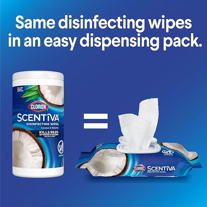 Clorox Scentiva Disinfecting Wipes, Coconut and Waterlily - Image 2