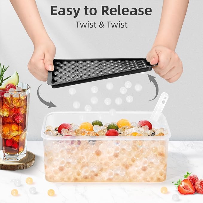 WIBIMEN Mini Ice Cube Trays, Small Tiny Round Pebble Crushed Nugget Ice Trays - Image 2