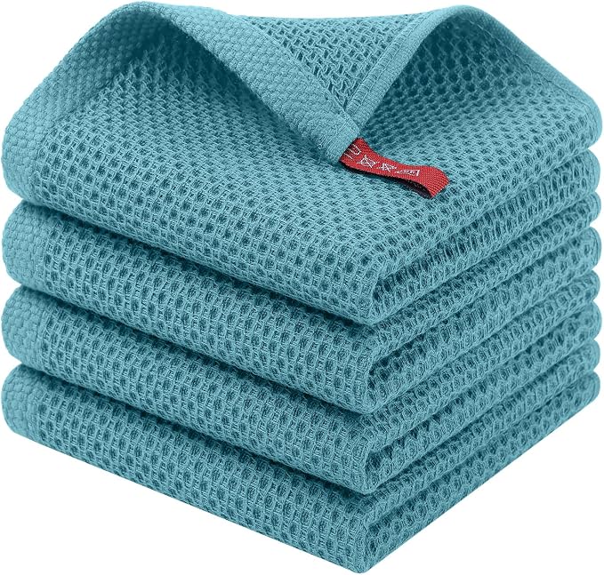 Homaxy 100% Cotton Waffle Weave Kitchen Dish Cloths, Quick Drying Dish Rags by Homaxy