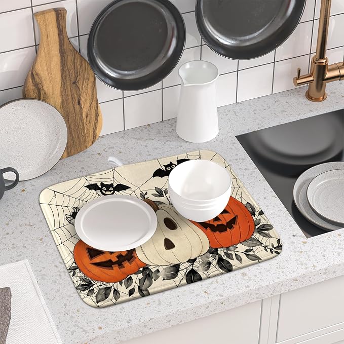 Halloween Pumpkin Dish Drying Mat - Image 6
