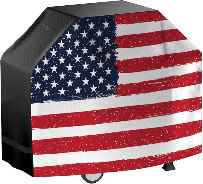 US Flag 72 Inch Waterproof BBQ Grill Cover by Garnetics