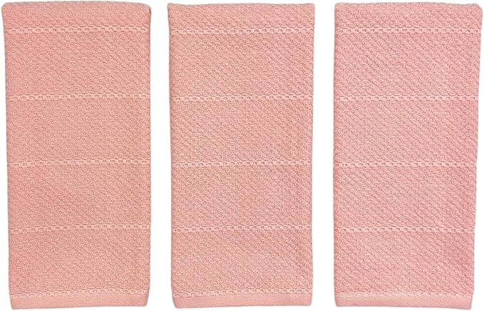 Serafina Home Light Pink Kitchen Hand Dish Towels: Oversized 28" x 18" - Image 6
