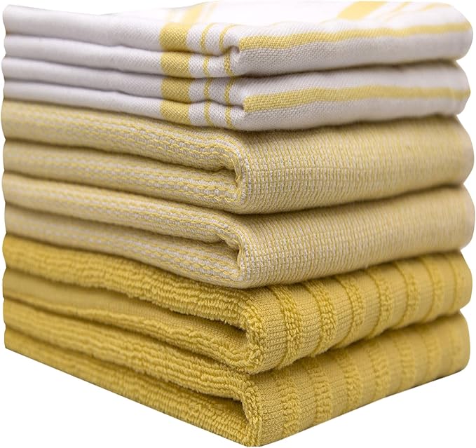 Premium Kitchen Towels | Large Cotton Dish Towels | Flat & Terry Highly - Image 2