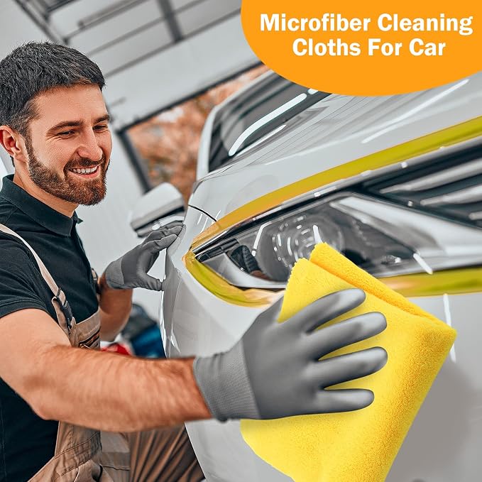 Tallew 16 Pcs Car Microfiber Towels Buffing Drying Wash Cleaning Cloths Plush - Image 4