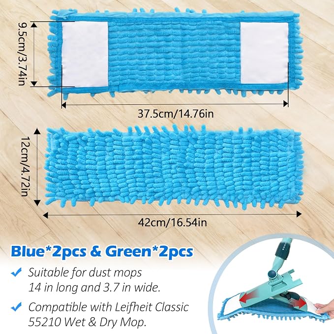 4PCS 16'' Microfiber Dust Mop Pads Compatible - Image 4