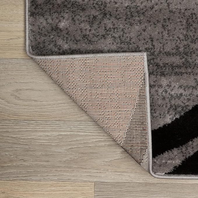 Rugshop Wavy Circles Design Runner Rug, Non-Shedding Carpet for Hallway or Entryway, Gray, 2' x 7'2"