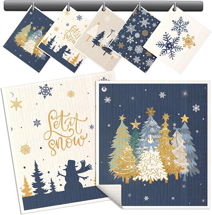 Christmas Swedish Dishcloths for Kitchen by MissAdola