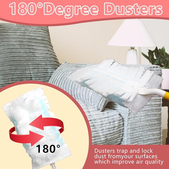 BDS-HOME 30 Count Electrostatic Duster Refills, 180°Multi-Surface Dusting - Image 4