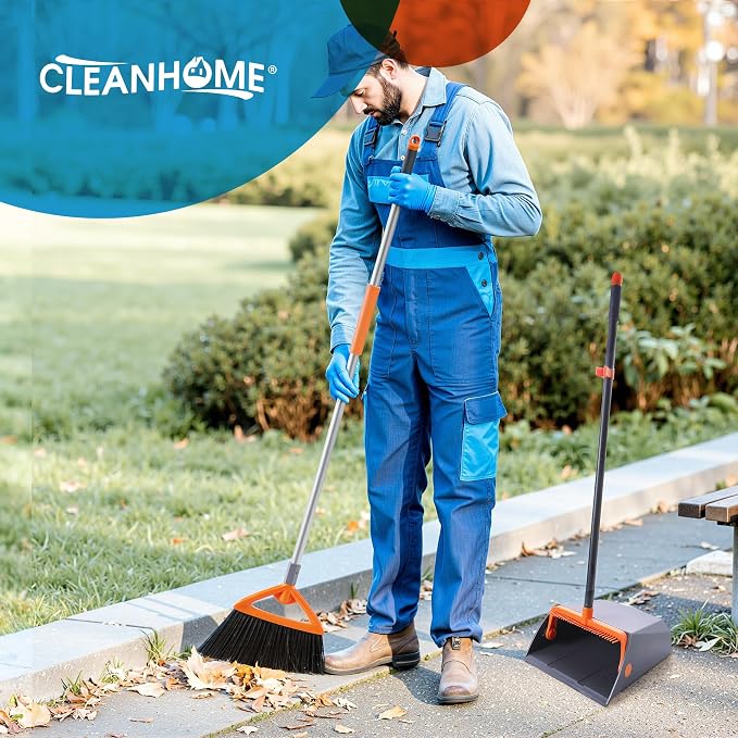 Heavy Duty Outdoor Broom and Dustpan Set - Image 2