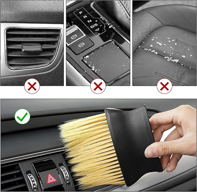 2 Pack Car Air Outlet Cleaning Brush Auto Interior Detailing Dust Brush Soft - Image 3