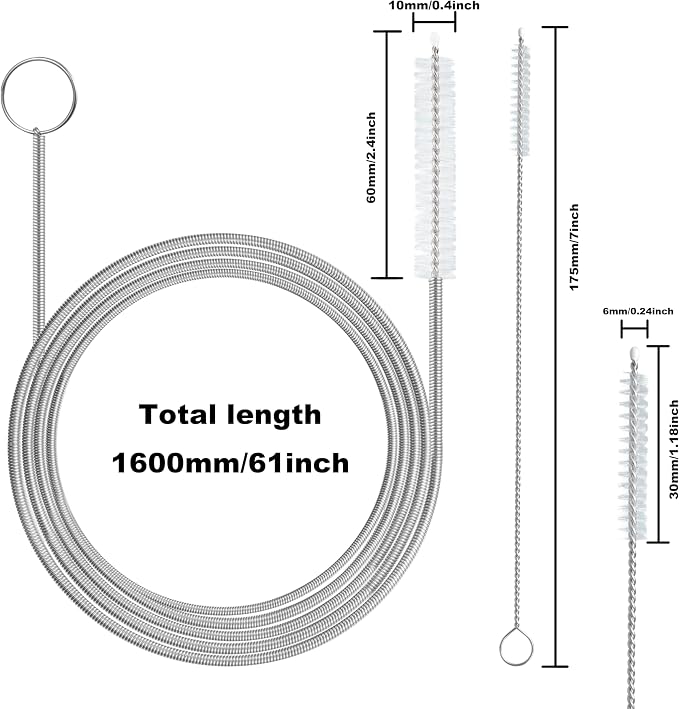 2 Pack 61 inch Long Flexible Drain Cleaning Brush and 2 PCS 7-inch Straw Brush - Image 3