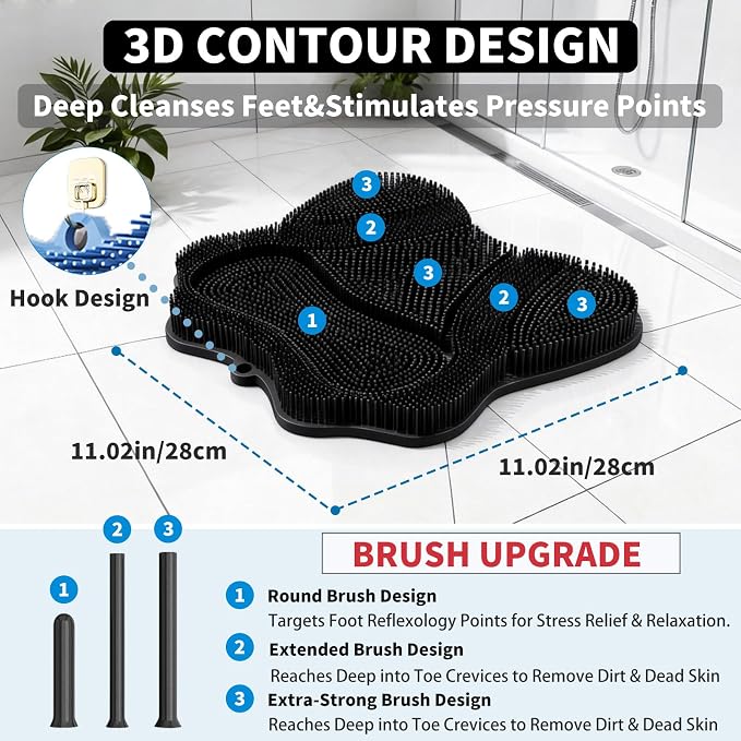 Show Foot Scrubber Mat & Silicone Back Scrubber - Image 3