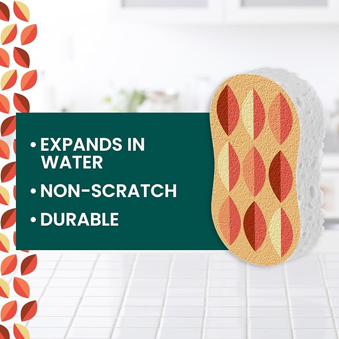Scotch-Brite Harvest Pop Up Kitchen Sponges, Unique Compressed Kitchen Sponge - Image 2