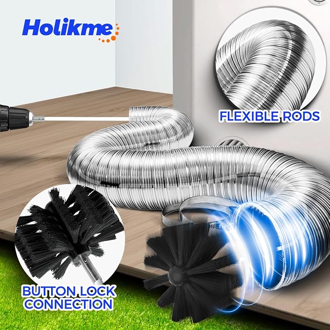 Holikme 15 Feet Dryer Vent Cleaner Kit, Lint Remover, Extends Up to 15 Feet - Image 2