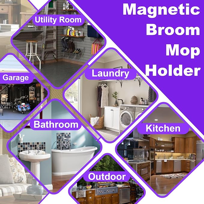 Magnetic Mop Broom Holder, Heavy Duty Magnetic Mop Hanger - Image 6