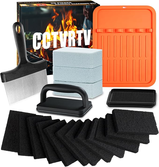 Upgraded Griddle Cleaning Kit for Blackstone 20 Pieces Flat Top Grill by CCTVRTV