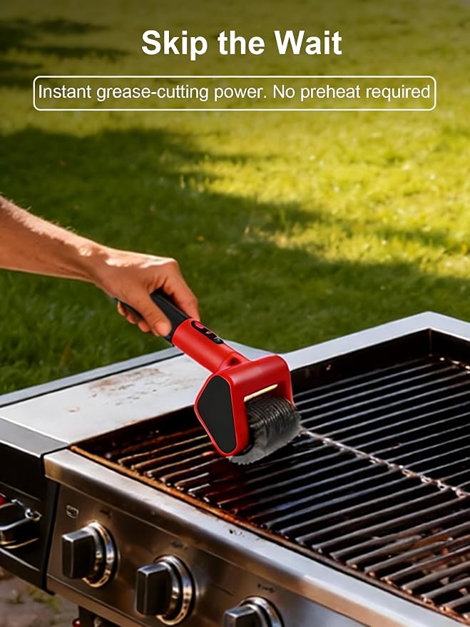 Electric Grill Brush with LED Light, 650 RPM High-Speed Non-Shedding Spinning - Image 7