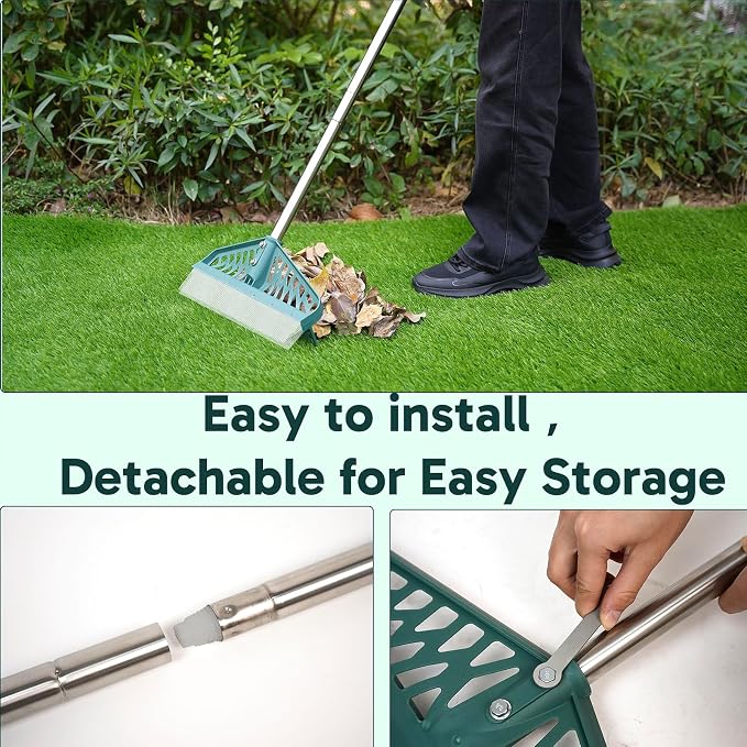 Artificial Grass Rake Innovative Double Sided Turf Rake, 60-Inch Adjustable - Image 4