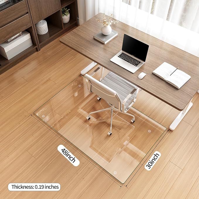 Koonmi Tempered Glass Chair Mat - Image 3