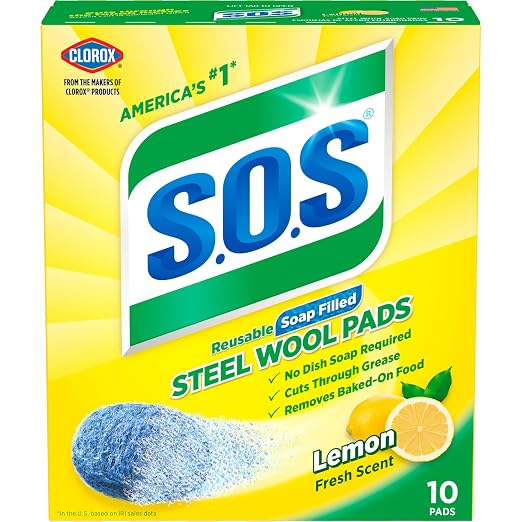 S.O.S Steel Wool Soap Pads, Lemon Fresh by SOS